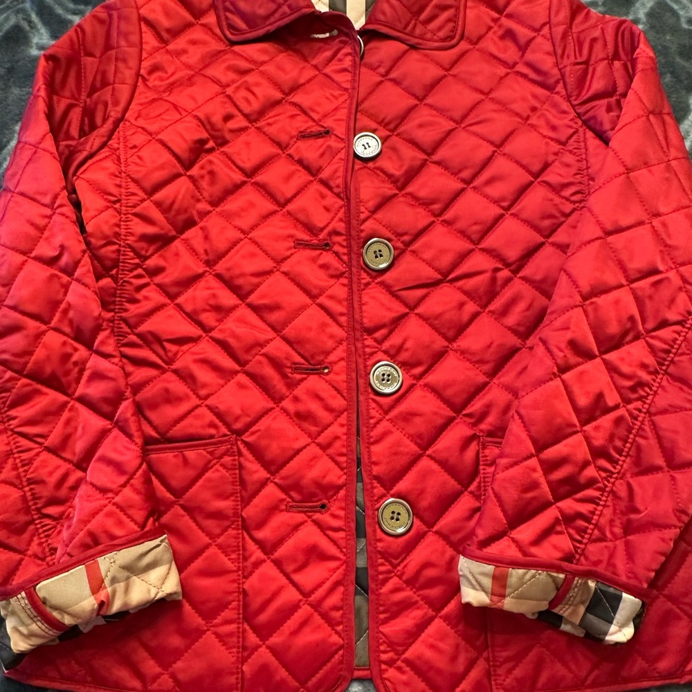 Burberry Authentic Kids Red Quilted Jacket